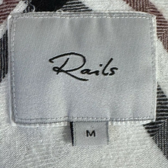 Rails Shirt S M Hunter White Navy Plaid Button Flannel Top 90s Grunge California - Picture 7 of 10